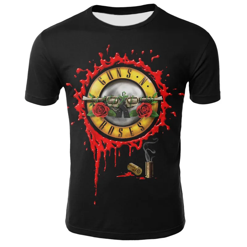 Новинка 2019 летняя мужская футболка с изображением пистолета и розы рок Аватар 3D