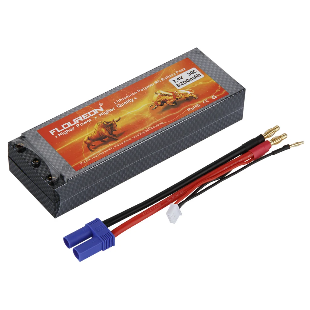 Golden Floureon 2 S 25C 7,4 V 5200 мА · ч(Т-образный штекер) LiPo Батарея для RC автомобиль RC Evader BX машинка «трагги» для радиоуправляемых моделей RC - Цвет: Golden