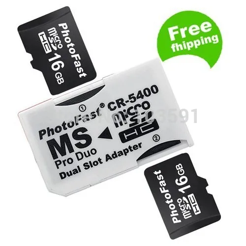 Прямая поставка белый Photofast CR5400 двухслотовой микро SD карты памяти в MS Pro Duo адаптер