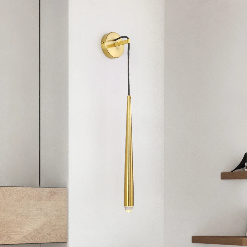 Vintage wall lamps gold iron art lamp body frosted glass lampshade home foyer corridor LED E27 holder sconce | Освещение