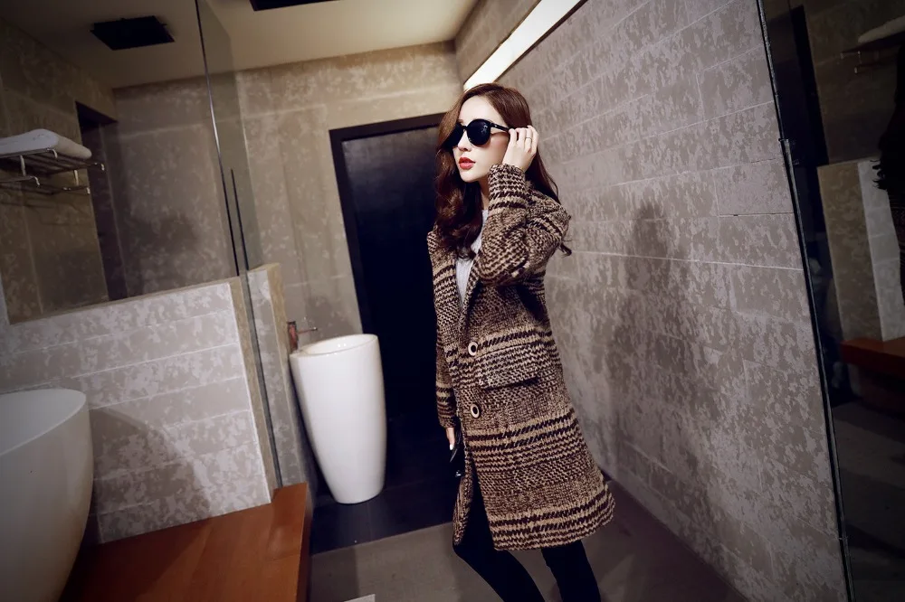 2017 Autumn And Winter Fashion Women Woolen Single Button Coat Turn-down Collar Long sleeves Slim XS-XL WXY131 | Женская одежда
