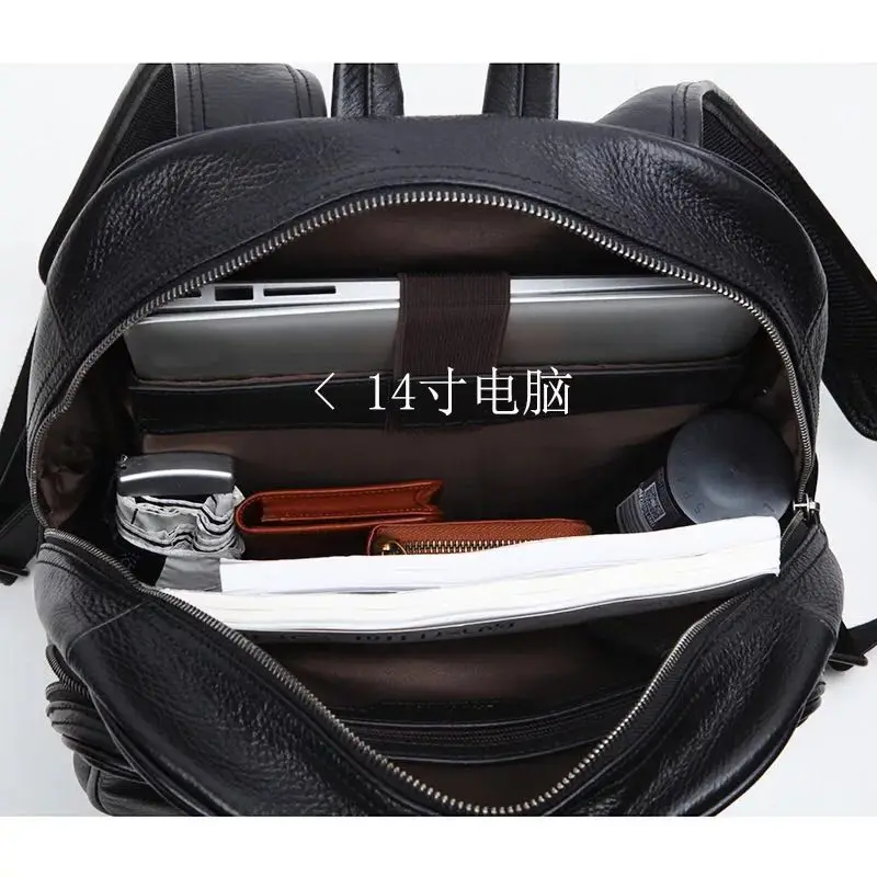 Мужской рюкзак из коровьей кожи LANSPACE модный брендовый натуральной | Багаж и сумки