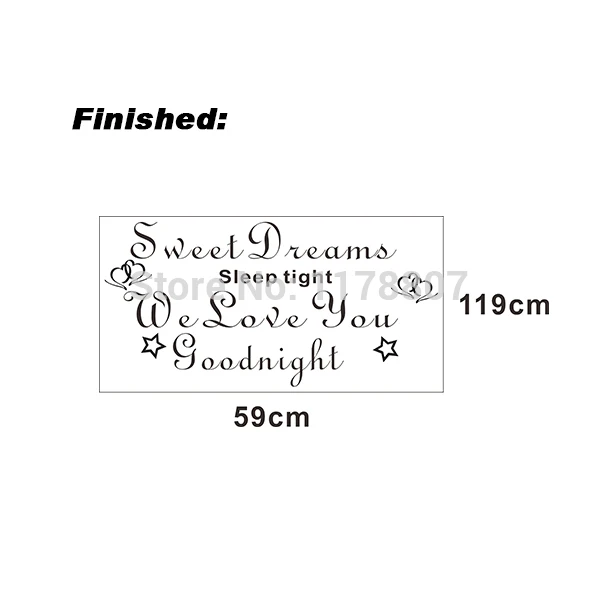 119cm x 59cm Sweet Dreams Car Sticker Kids Room Wall Art Girls Boy Bedroom Vinyl Decor Carving Home Decal Multiple 13 Colors | Автомобили