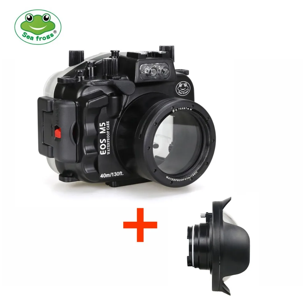 SeaFrogs 40 м/130 футов корпус для подводной камеры Canon EOS M5 18 55 мм объектив