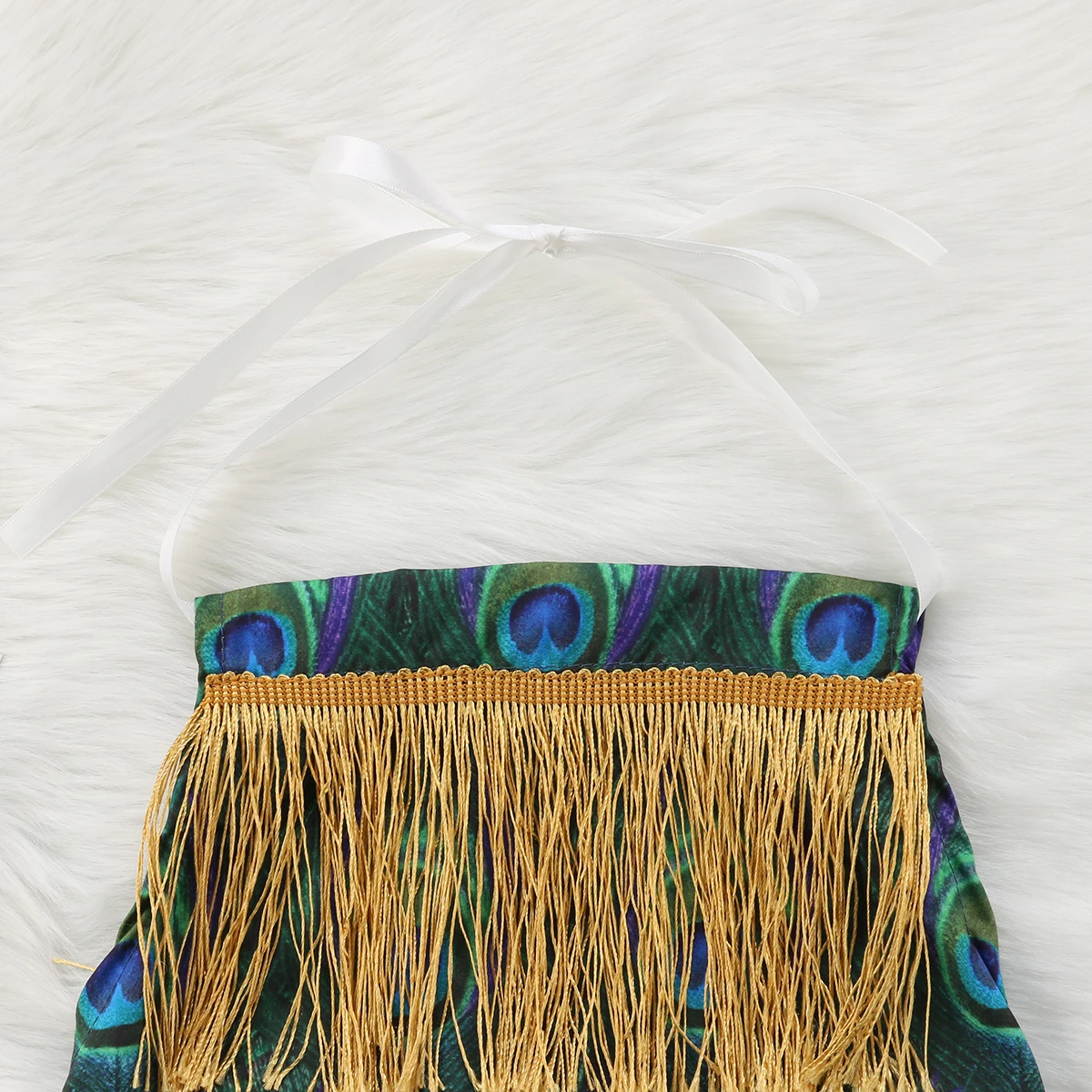 Pudcoco для новорожденных девочек перо павлина Ленточки боди Детские