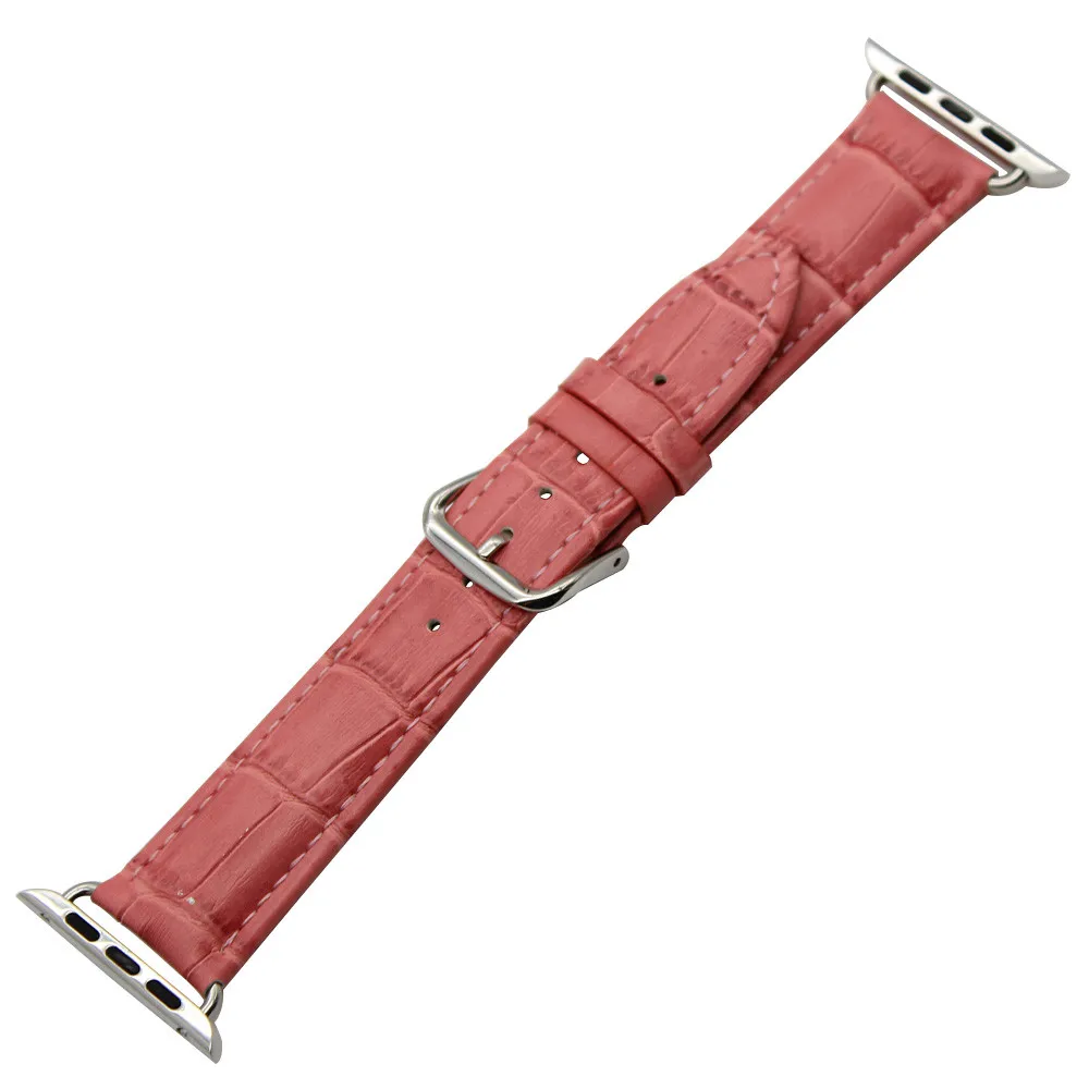Ремешок для часов Croco из натуральной кожи для 38 мм, 40 мм, 42 мм, 44 мм, iWatch, Apple Watch, серия 5, 4, 3, 2, 1, ремешок с стальной пряжкой, браслет