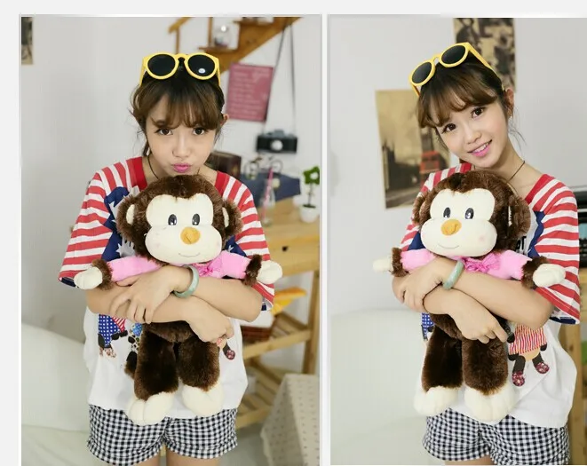 

45 cm monkey plush toy doll throw pillow birthday gift w6656