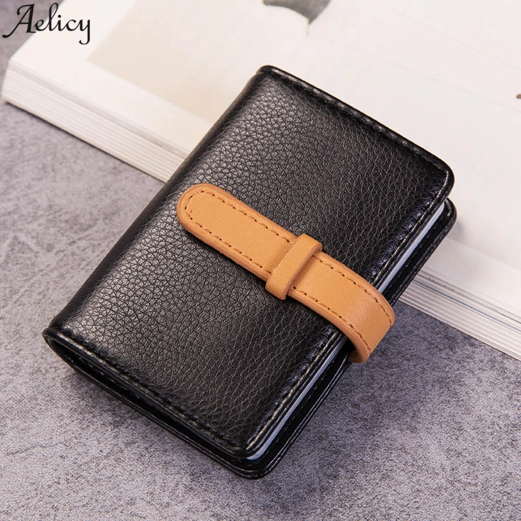Aelicy унисекс простой чехол для карт однотонный мягкий кожаный держатель