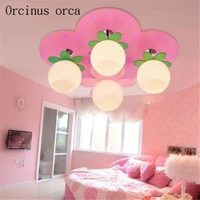 creative cartoon led ceiling lamp girl bedroom princess bedroom children room light simple cute pink apple ceiling lamp