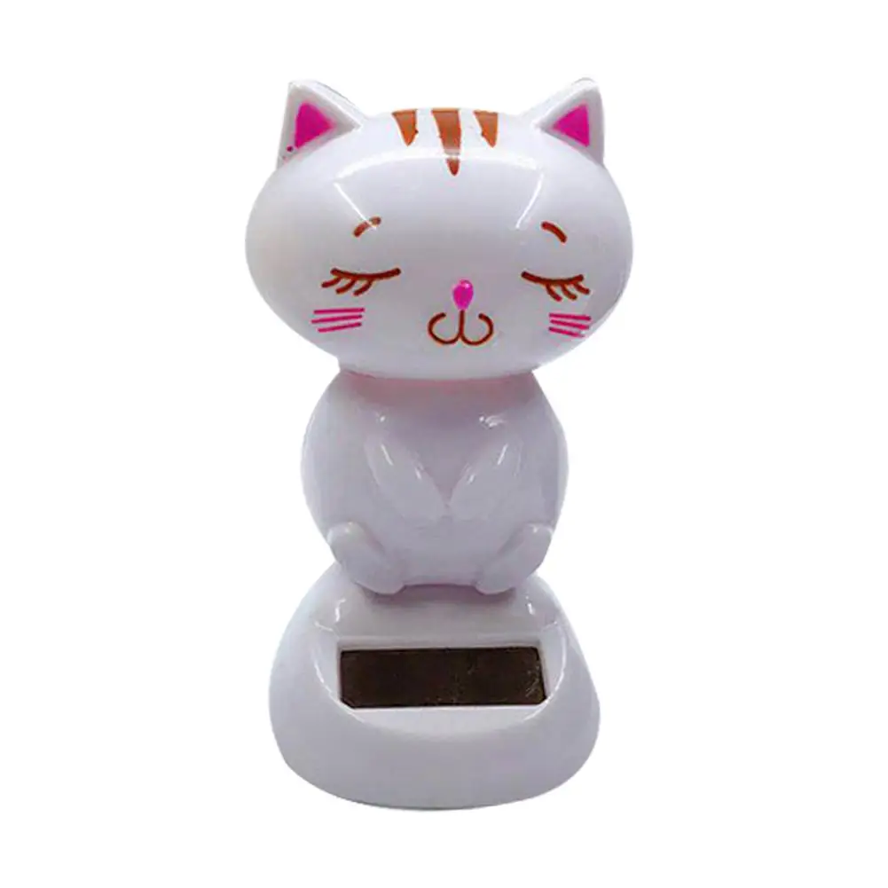 Инновационное украшение для автомобиля кошка на солнечной батарее вращающаяся