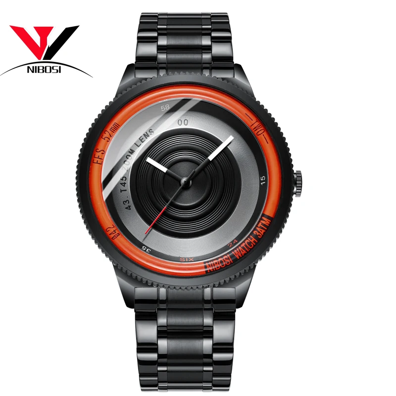 Мужские наручные часы NIBOSI роскошные брендовые водонепроницаемые аналоговые