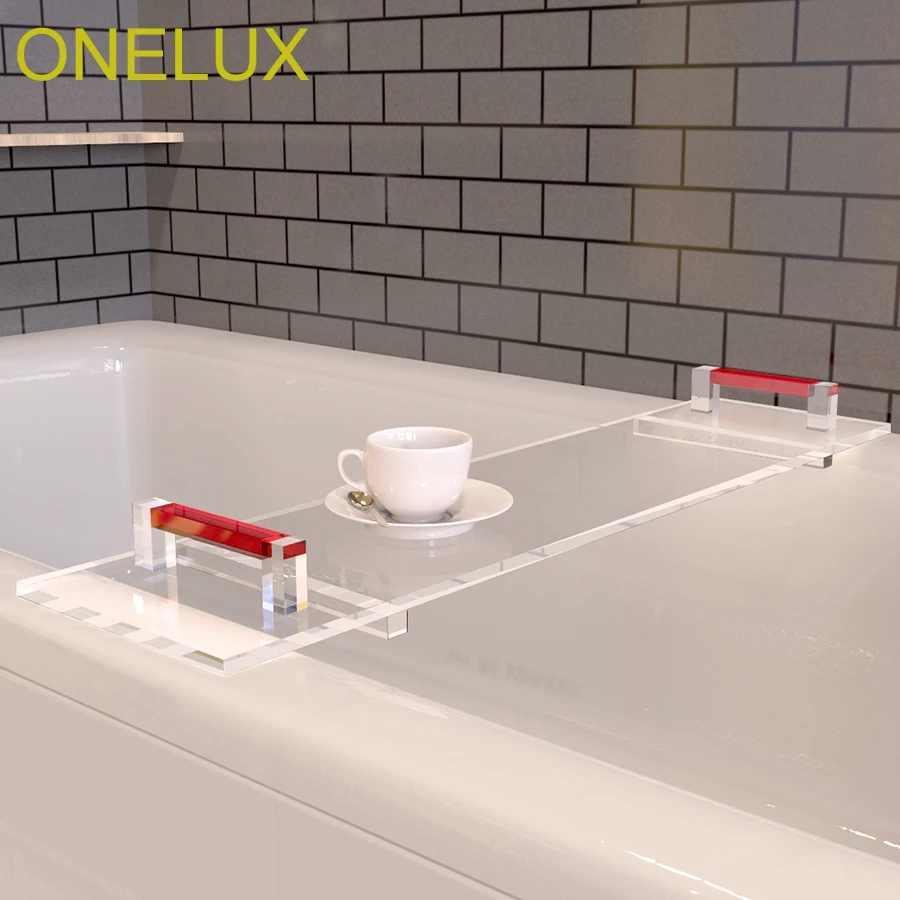 ONELUX 2018 новый акриловый лоток для Ванной Caddy Lucite стойка ванной комнаты с цветными