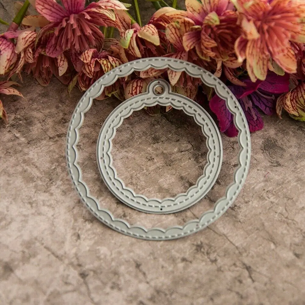 2 шт. круглые рамки для этикеток металлические Вырубные штампы трафареты