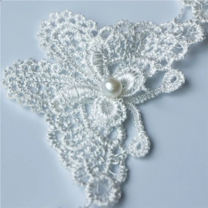 2 м 5 см белая бабочка вышитая кружевная отделка Винтаж нашивка на одежду