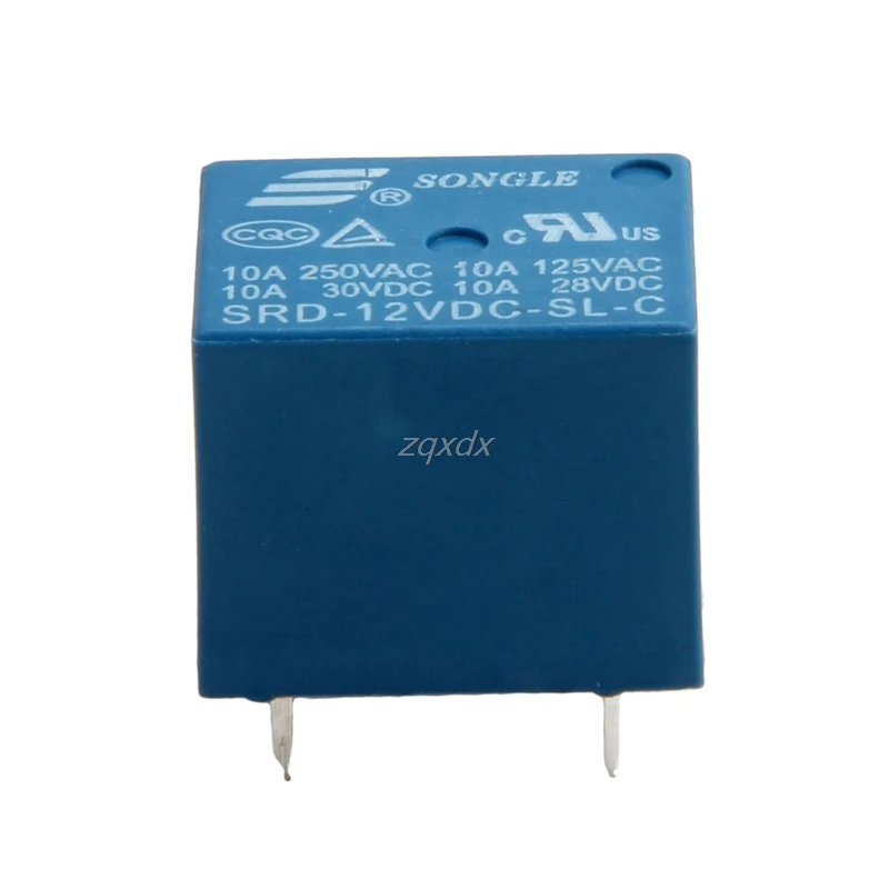 5 шт. контактов реле DC12V 10A высокая сила тока катушки PCB SRD 12VDC SL C Прямая