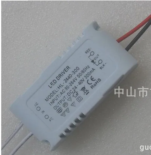 10PCS  8-12W Constant current plastic external driver 300ma 24-40v AC90-264V for LED Ceiling light