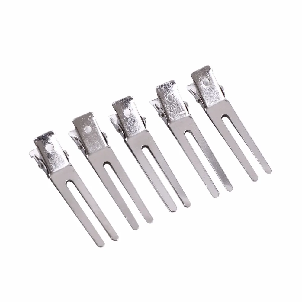 10 шт. 45 мм двойной зубец Аллигатор Заколки для волос плоские металлические бутик