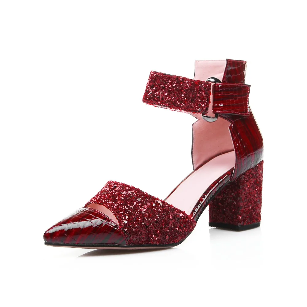 Женские босоножки из натуральной кожи на массивном каблуке 6 см|Боссоножки и