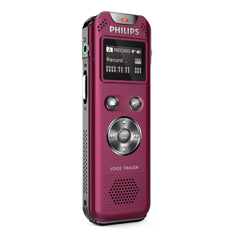 Красный Цифровой диктофон USB PHILIPS 8GB Flash www. Портативный MP3 Воспроизведение музыки с REC и поддержка A-B Повтор VTR5800 - Цвет: Красный