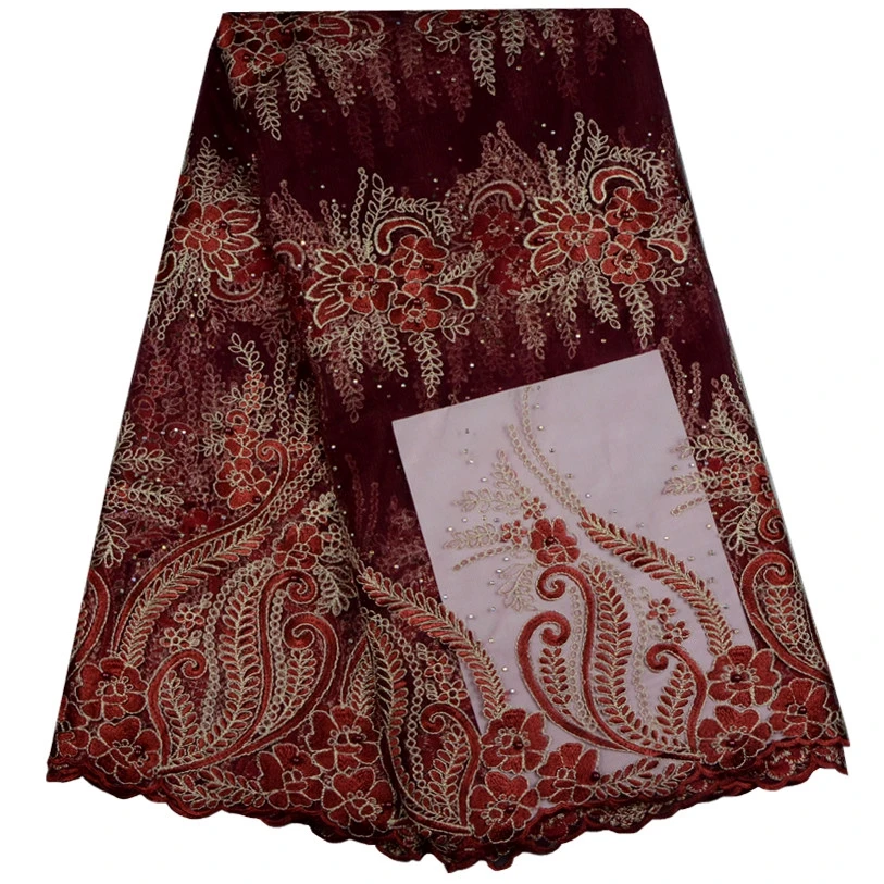 2017 изящная африканская кружевная ткань высокого качества с вышивкой золотого