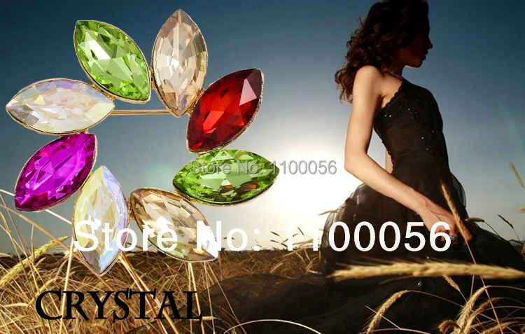 Женская Брошь в виде цветка с кристаллами|fashion broche|crystal flower broochbrooch fashion |