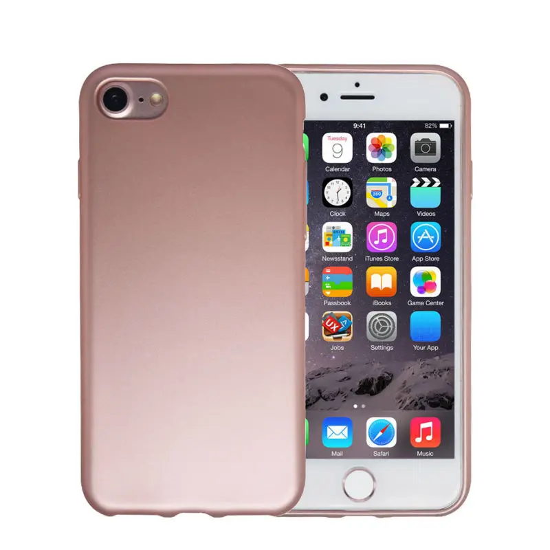 Роскошный силиконовый чехол цвета металлик без рисунка для смартфонов Apple iPhone 5 5s