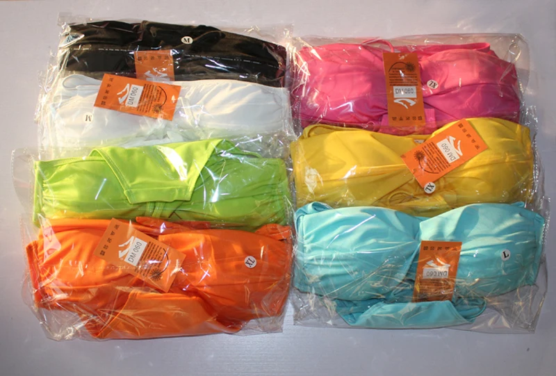 Скрученный бандо купальник черный бикини пуш ап со снимаемой завязкой на шеи