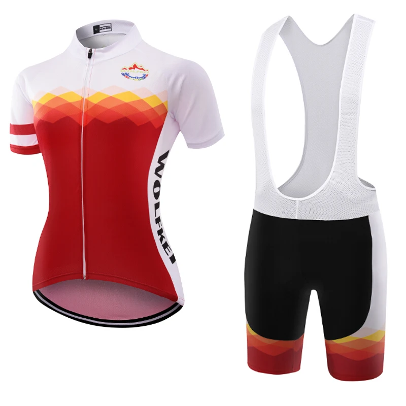 Wolfkei стиль Ropa Ciclismo Велоспорт Джерси/дышащая велосипедная одежда/быстросохнущая велосипедная женская спортивная одежда