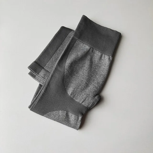 Gray pants 2 шт./компл., бесшовный комплект для йоги, женский спортивный бюстгальтер для фитнеса, топы+ с высокой талией, из лоскутов, леггинсы для тренировок, спортивные штаны, спортивный костюм - Цвет: Gray pants