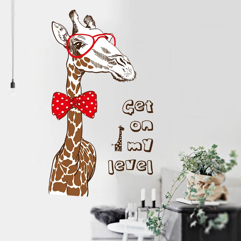 Красочные наклейки на стену с жирафой модный диван для гостиной стикер