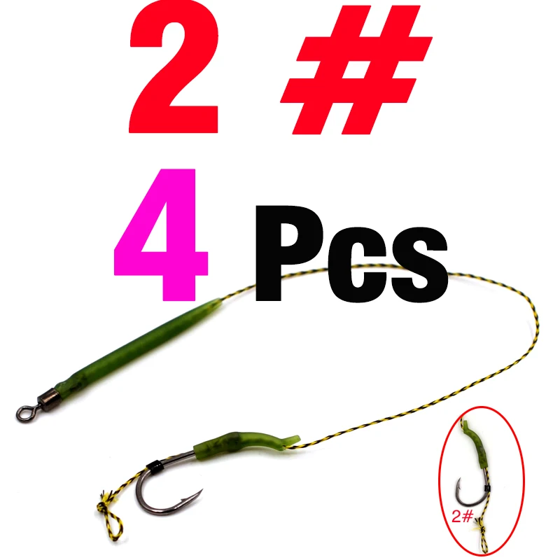 4Set Size2 MNFT 4 шт. крючок для ловли карпа, готовые волосы Combi 2#4#6#8# колючие крючки, рыболовные снасти - Цвет: 4Set Size2