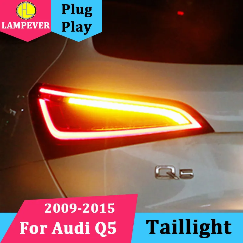 HQ Taillights for Audi Q5 2009-2015 LED Tail Lamp rear trunk lamp cover drl+signal+brake+reverse Dynamic steering taillight Back |