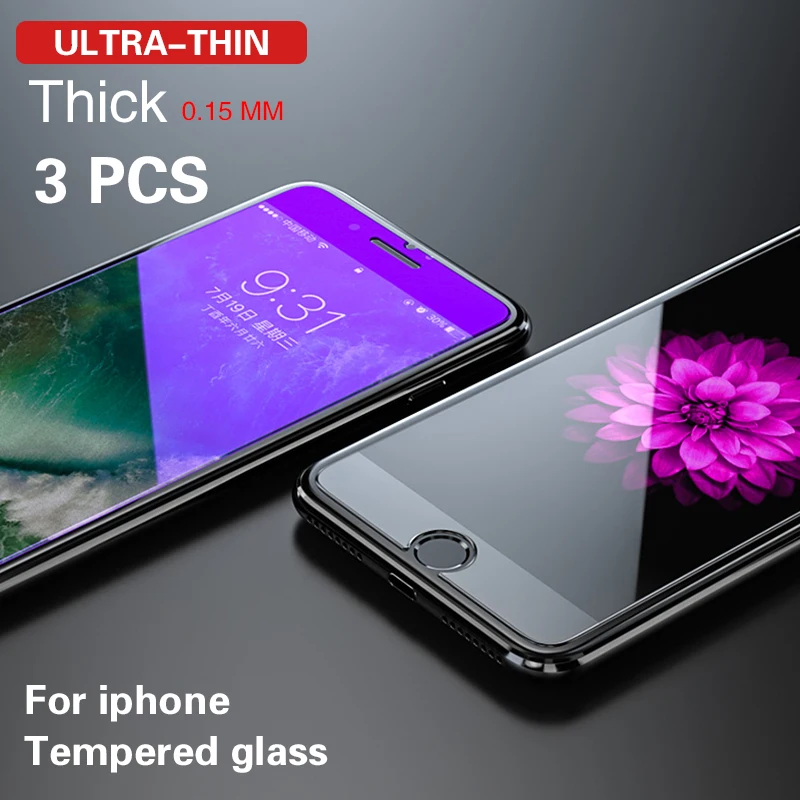 Ультратонкое закаленное стекло 9H 2.5D HD 0 15 мм для iphone 6 6s plus 7 5s se 8 x glass XR XS Max|Защитные