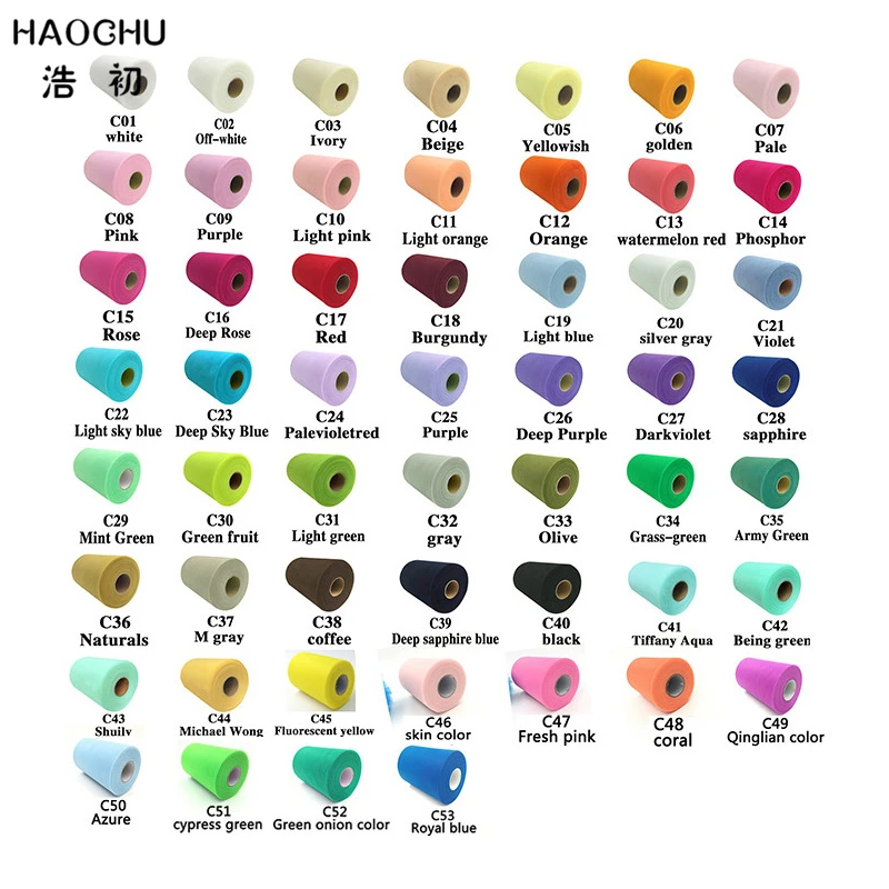 HAOCHU 100 ярдов 15 см в ширину красный синий органза рулон тюль юбка пачка сделай сам