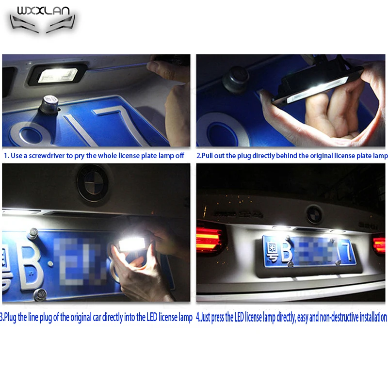 Wxxlan 2 шт. Светодиодные Автомобильные номерные знаки для BMW лампы 6000k белые