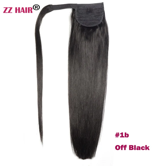 ZZHAIR 140 г 1"-28" машинное производство, волосы remy, волшебное обертывание вокруг конского хвоста, человеческие волосы для наращивания, конский хвост