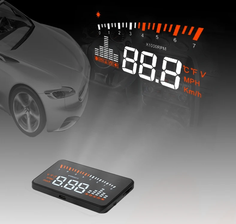 Автомобильный цифровой Hud OBD2 головой вверх Дисплей a100 для BMW Форд Тойота Passat b8 peugeot