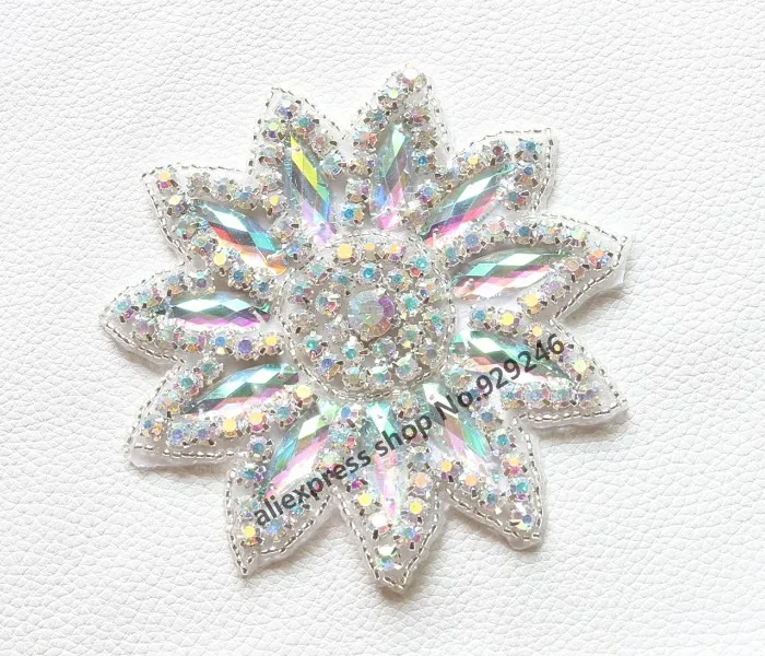 1 шт. круглая Цветочная Хрустальная Золотая розовая аппликация с плоской спинкой