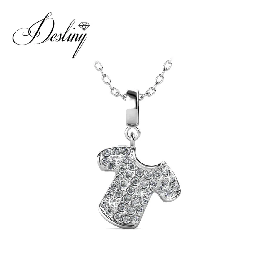 Destiny Jewellery Милая футболка небольшой кулон украшен стразами от Сваровски jewelry