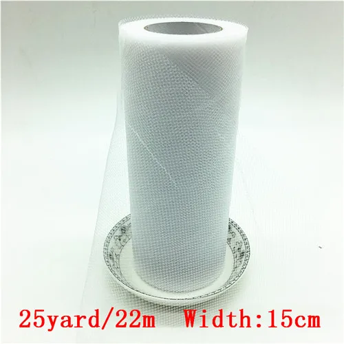 c01 white Блестящие Блестки 25 ярдов 6 дюймов тюль рулон катушки ткань для юбки-пачки Свадебная отделка органзы лазер DIY ремесла день рождения поставки - Цвет: c01 white