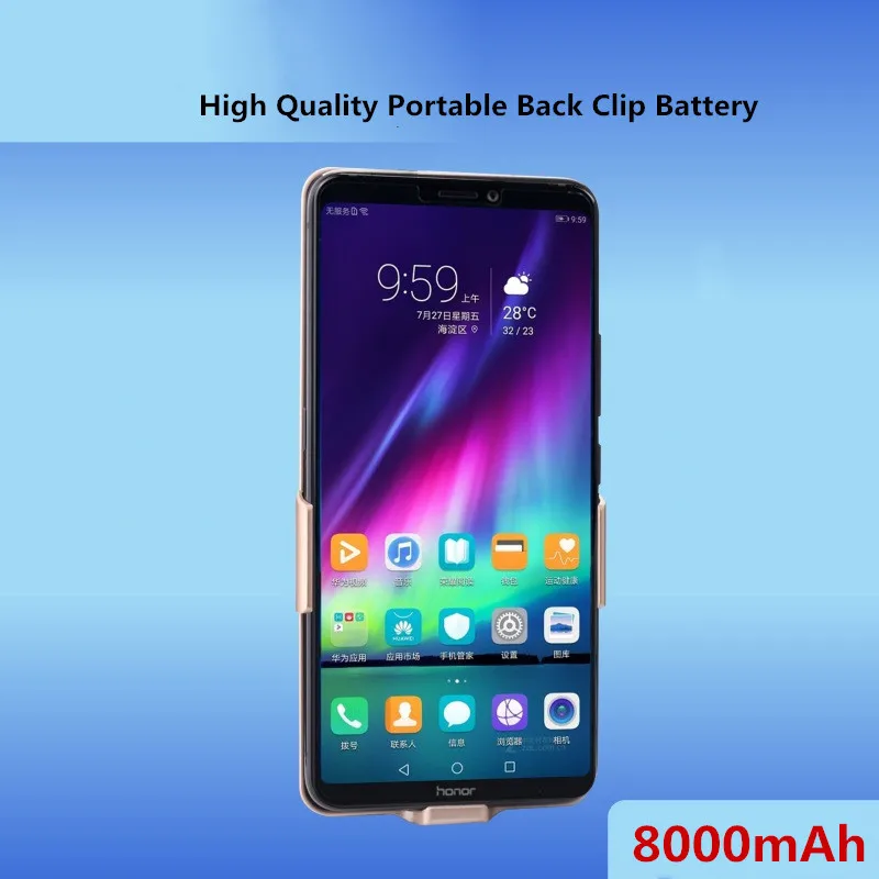 8000 мАч для Huawei Honor Note 10 Чехол-аккумулятор портативный Power Bank чехол умное зарядное