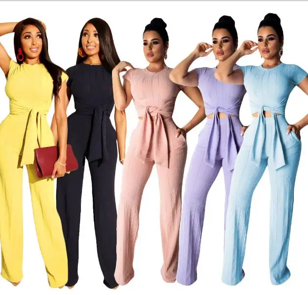 Весна/Лето 2019 ямы в полоску повседневный спортивный костюм с коротким рукавом