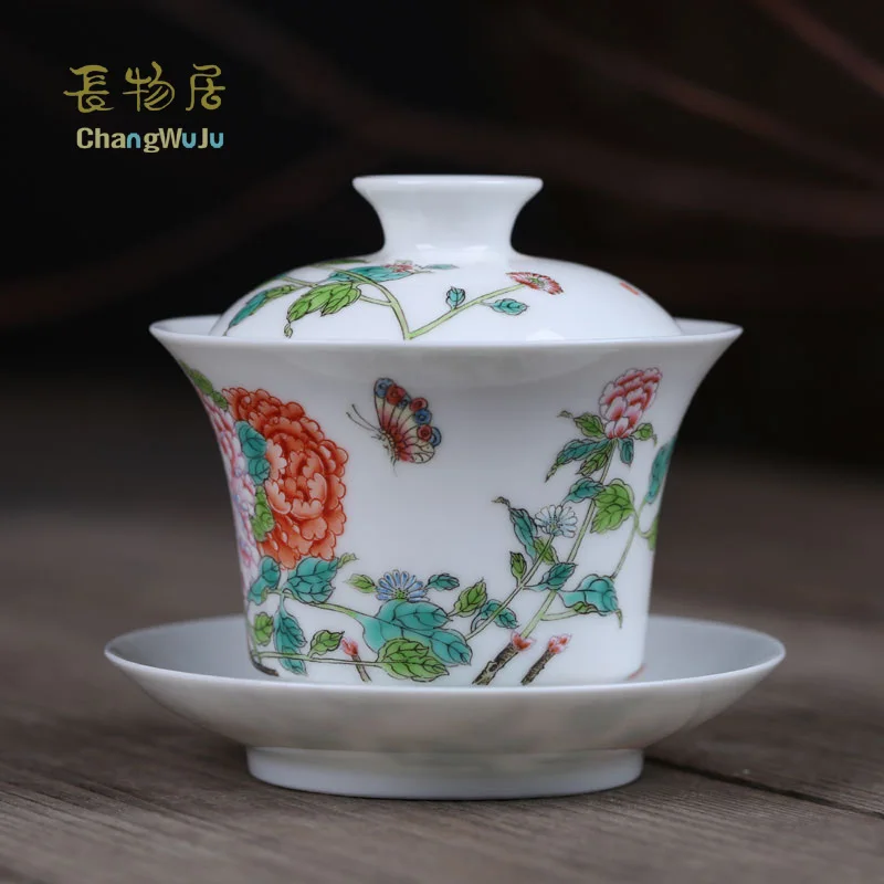 Чаши и блюдца Changwuju in Jingdezhen Экологически чистая чайная чашка с крышкой ручная