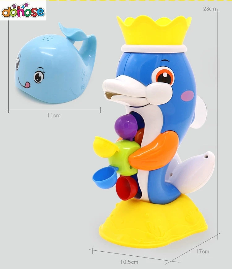 Игрушки для ванны, детский душ, утка, водное колесо, дельфин, игрушки, животные, для плавания, пляжные игрушки, утка, сдавливает звук, скрипучий, для детей, водные игрушки - Цвет: Белый