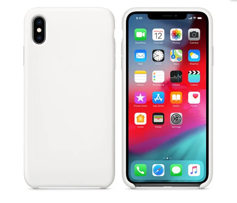 White Для iphone Xs Max чехол IMD кожа жидкий силиконовый официальный логотип Стиль Защитная крышка для iphone XS XR Xs Max 5,8/6,1/6,5 Дюймов - Цвет: White