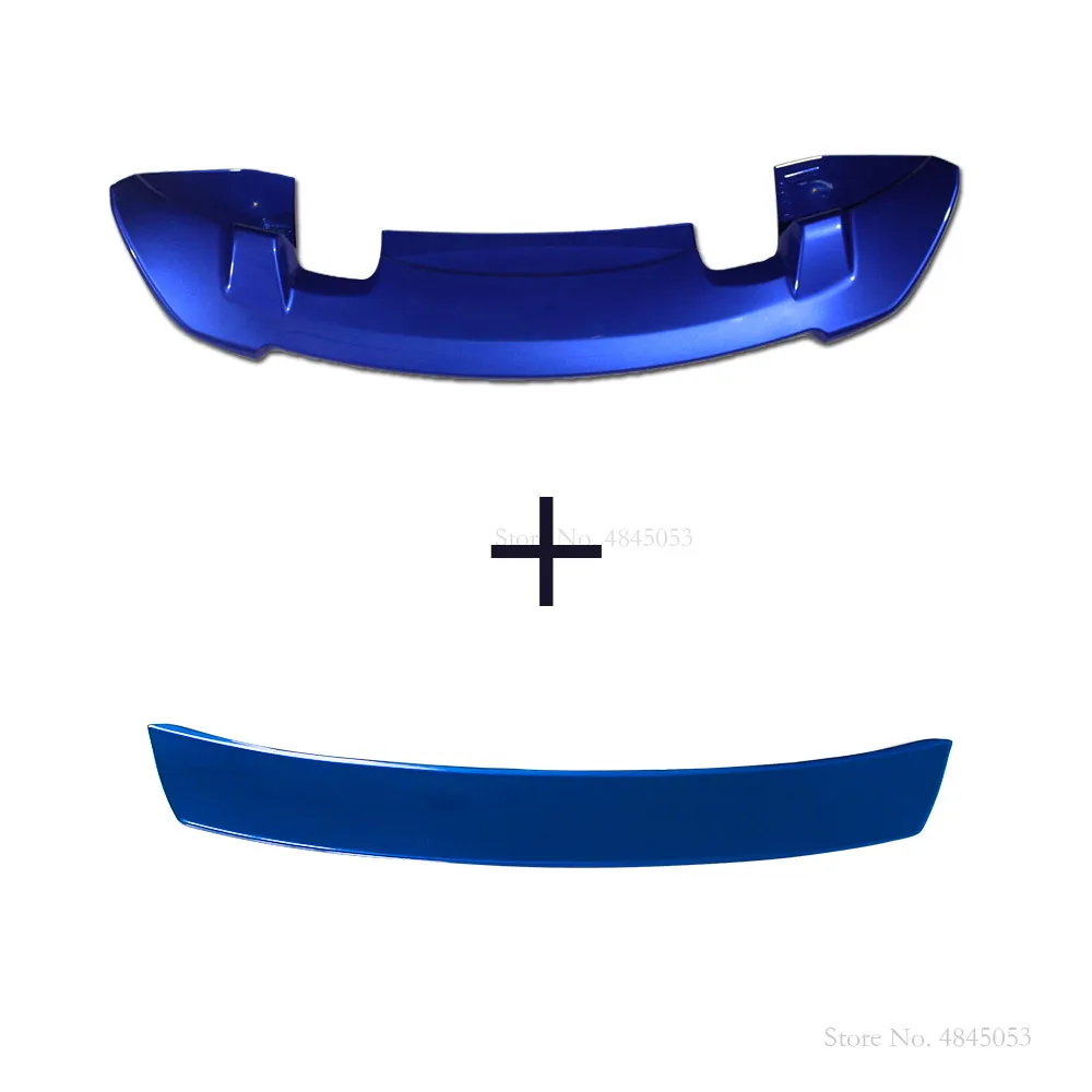 without light-blue Для Honda Fit/Jazz GK5 со светлым белым спойлером- ABS пластиковый Неокрашенный цвет задний черный спойлер крыло багажника Крышка - Цвет: without light-blue