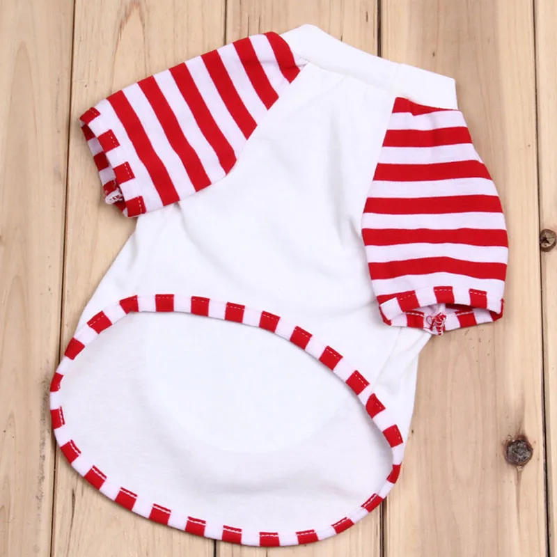 В полоску полиэстер ПЭТ футболка лето мягкая одежда для собак Щенок Одежда котов