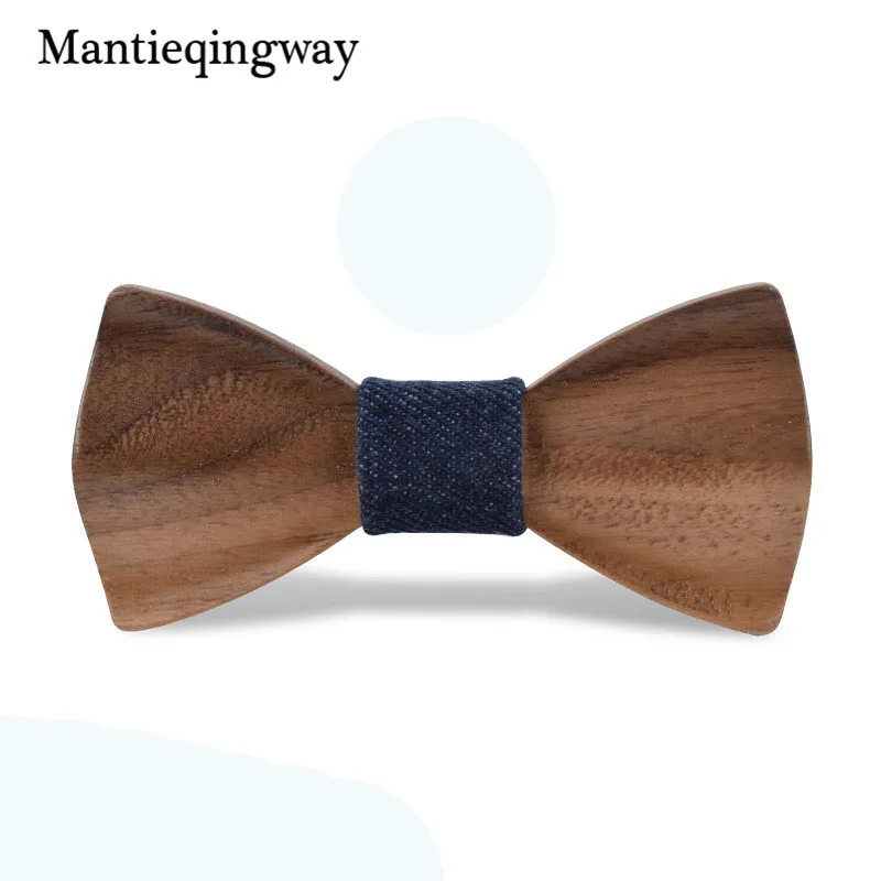 Mantieqingway Детские деловые свадебные костюмы деревянная бабочка галстук твердая