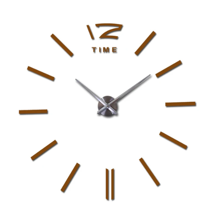 Новинка, распродажа, настенные часы, часы reloj de pared, 3d, сделай сам, акриловые зеркальные наклейки, кварцевые, Современное украшение для дома - Цвет: Шоколад