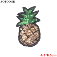 zotoone iron on pineapple pineapple sequin patches for clothing embroidered cartoon letter panda flower lips patch cloth sticker